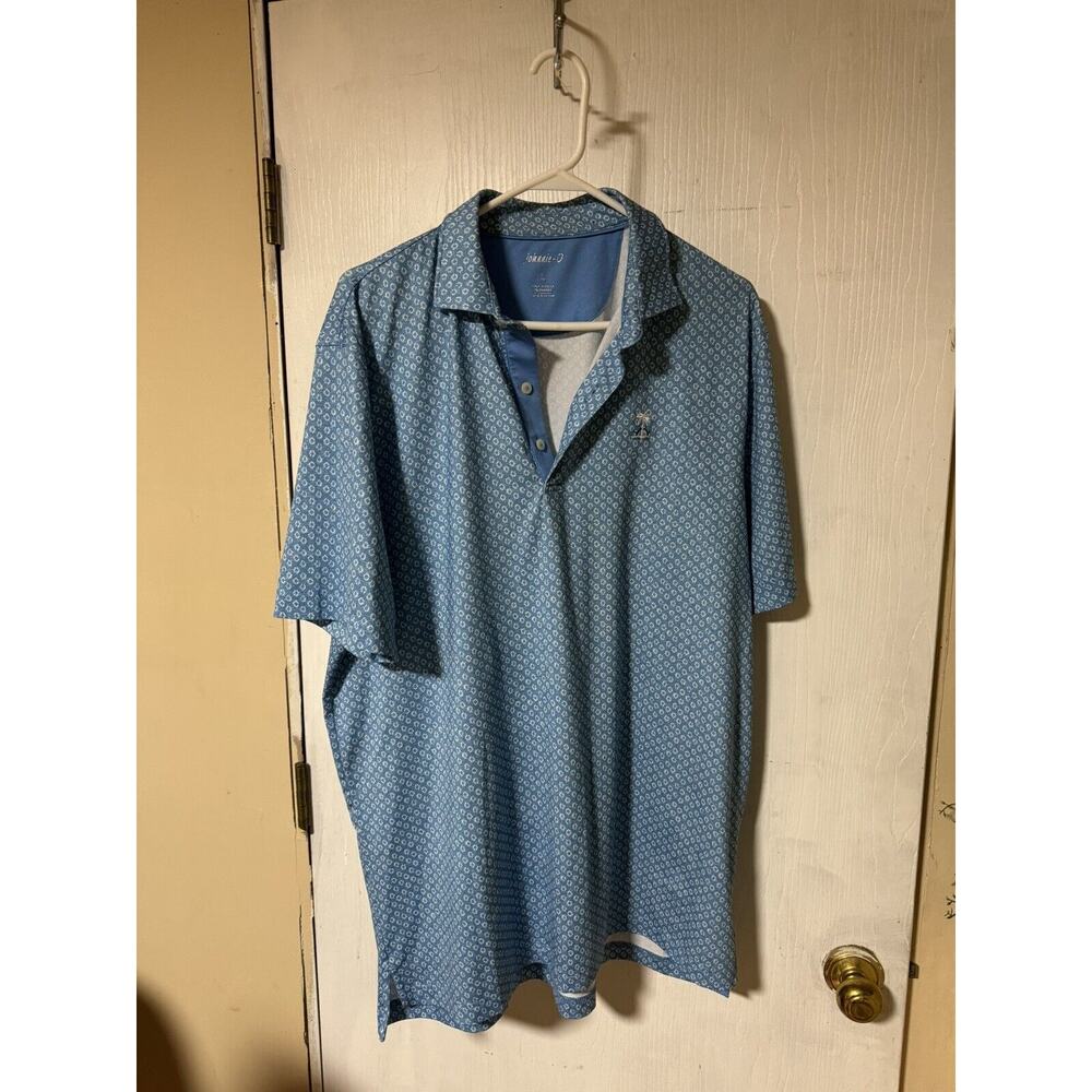 Johnnie-O Men's Golf Polo Blue White L